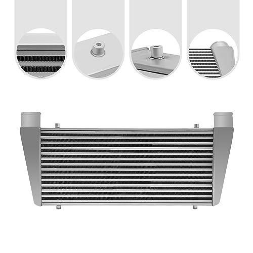 2.50 Inch Inlet/Outlet Diameter, Universal Aluminum Intercooler 29.5 * 13.25 * 2.75inch, Turbo Front Mount Universal Aluminum Intercooler Cooling Kit - size: 29.5x13.25x2.75