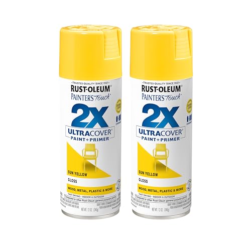Rust-Oleum Painter's Touch 2X Ultra Cover Spray Paint, Gloss Sun Yellow