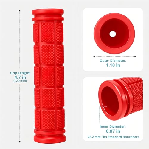 CHUNZEXI 4 PCS Rubber Bike Handlebar Grips - color: Red