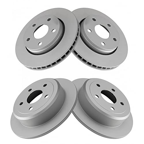 TRQ Front and Rear Brake Rotors Set Premium G-Coated - style: BRA15439