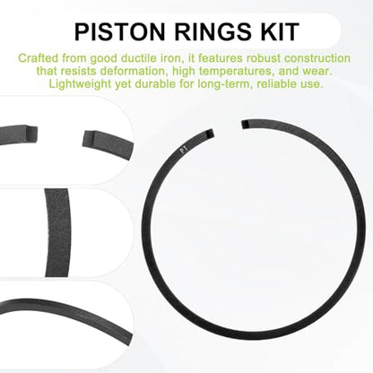 M METERXITY 2-Pack Engine Piston Rings Kit, 39mm x 1.5mm Thick Ductile Iron Piston Ring Set Standard Replacement for Small Engines/Motors/Machinery [Black] - size: 39mm x 1.5mm