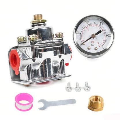 BARTOO 12-804 Adjustable Fuel Pressure Regulator Kit 1-4 PSI, 3/8" NPT - size: 12-804
