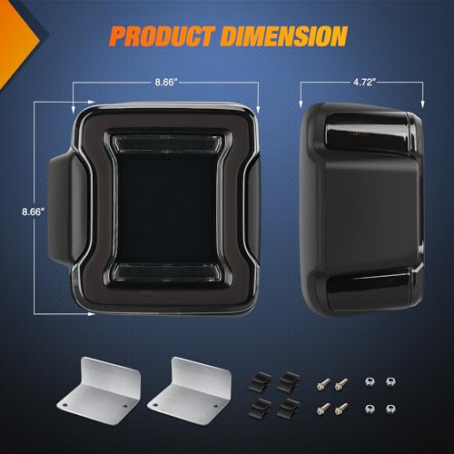 Nilight JL Tail Light LED Smoked Lens DOT APPROVED for 2018-2026 Wrangler - color: JL 2018-2026 Tail Light