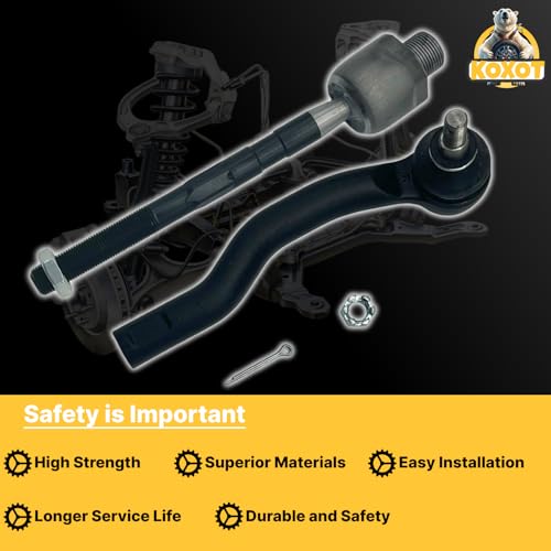 4pcs Front Inner & Outer Tie Rod Ends Kit Fit for Ford Edge 2007 2008 2009 2010 2011 2012 2013 2014, Fit for MKX 2007 2008 2009 2010 2011 2012 2013 2014 2015 | ES800473 ES800474 EV800576 - size: ES800473 ES800474 EV800576 X2