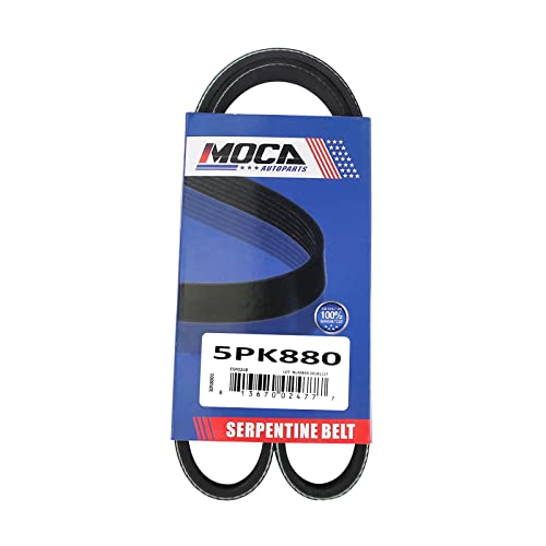 MOCA 5PK880 Serpentine Belt Fit 1990 for Honda Prelude 2.1L & 2013-2014 for Subaru Impreza 2.5L - size: 5PK880