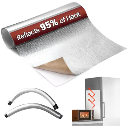 Aluminum Adhesive Heat Shield Wrap for Automotive, 24x12 in, Silver - color: Silver, size: 24" x 12"