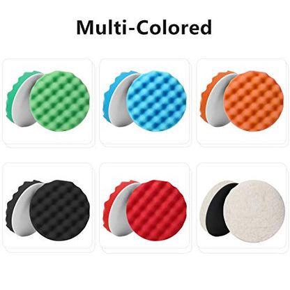 BBTO 12 Pcs 6 Inch Buffing Polishing Pads for Orbital Buffer Car Buffer
