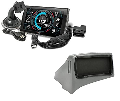 Edge Insight CTS3 Touch Screen Gauge Monitor 84130-3 & Dash Pod Mount 18502 Compatible with 2005-2007 Ford F250/F350 Super Duty Diesel Gas 5.4 6.0 6.8 Triton Powerstroke