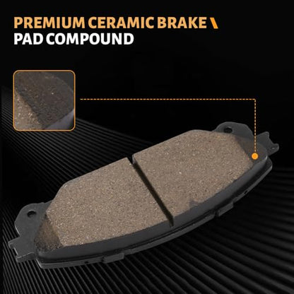 D1324 Front Ceramic Brake Pads Kit Fit For Lexus NX200t 2015-2017, For NX250 2022-2025, For NX300 2018-2021, For NX300h 2015-2021, For NX350 2022-2025, For NX350h 2022-2025 - style: HZ1324
