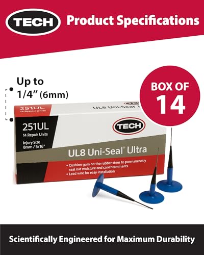 TECH UL8 Uni-Seal Ultra Tire Patch Plug Combo Repair up to 5/16" Holes