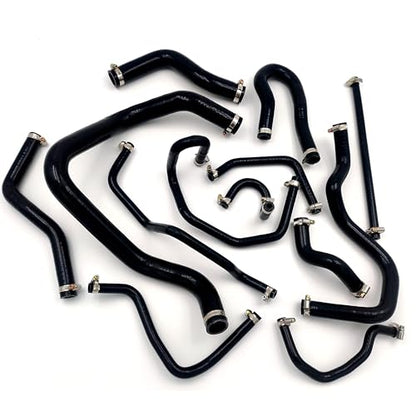 13Pcs Black Hoses For 1992-2000 Honda Civic 1.6L Sohc D15 D16 EG EK Silicone Radiator Hose Kit With Clamps Cooling Coolant Pipe Tube Hoses 1992 1993 1994 1995 1996 1997 1998 1999 2000