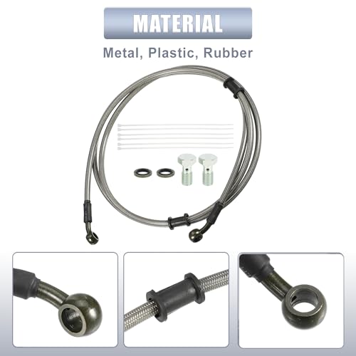 uxcell 1 Set 1.9m 6.23ft Motorcycle Hydraulic Brake or Clutch Line Hose Universal for Motorcycle Dirt Bike ATV Moped Scooter with Screws - size: 190CM