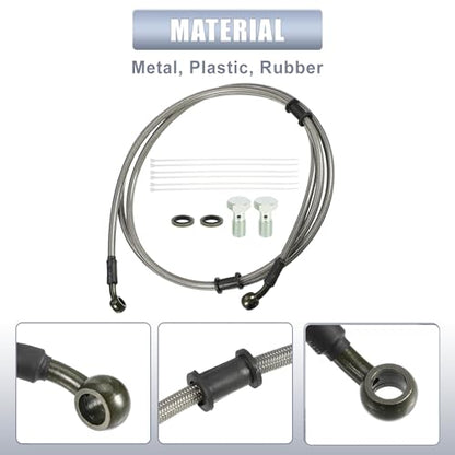 uxcell 1 Set 1.9m 6.23ft Motorcycle Hydraulic Brake or Clutch Line Hose Universal for Motorcycle Dirt Bike ATV Moped Scooter with Screws - size: 190CM
