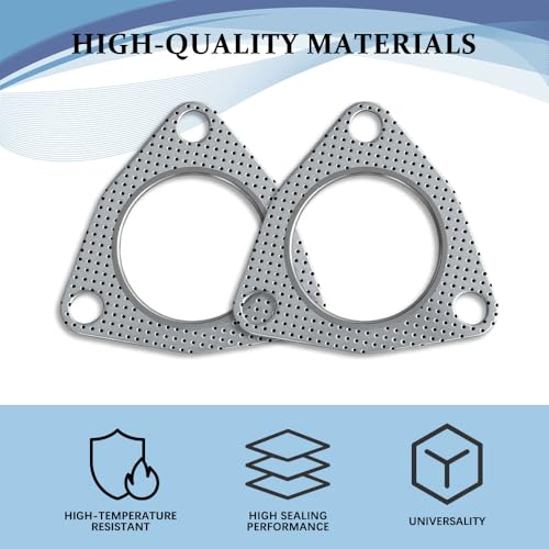 2.5" 3-Bolt Car Exhaust Flange Gasket, 2PCS - color: 2.5inch