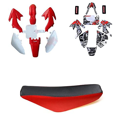 CRF50 XR50 Plastic Fairing Kit with Graphics Decal Sticker and Tall Seat for 50cc 70cc 110cc 125cc Pit Dirt Bike