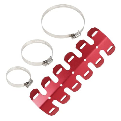 Larcele Motorcycle Exhaust Pipe Heat Shield Universal 9.8in/250mm MT/BHZ-01 - color: red