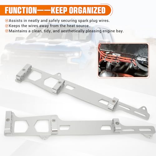 Spark Plug Wire Loom Holders Compatible with Chevy 350 Small Block SBC - color: silver