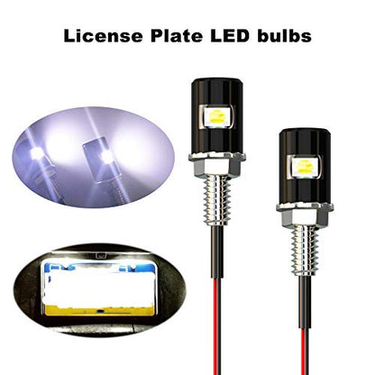License Plate Light, License Tag Screw Bolt Lamp,12V White LED Lights(4PCS)