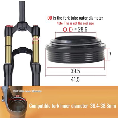 MTB Bike Fork Dust Seal Kit Oil Seal Wiper for Fork Maintenance - size: 28.6mm