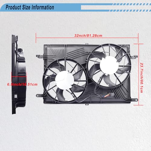 Radiator Cooling Fan Compatible with 2008-2017 Enclave, 23434158 - size: 2008-2017 Buick Enclave