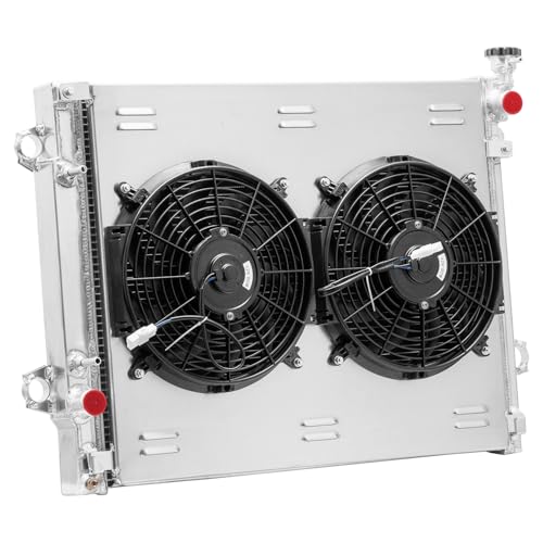 CU2802 3 Row Radiator Shroud Fan For 2005-2015 Toyota Tacoma 2.7L L4 4.0L V6 AT 2006 2007 2008 2009 2010 2011 2012 2013 All Aluminum Radiador Radiators