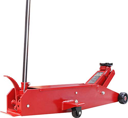 BIG RED T81001 Torin Hydraulic Heavy Duty Long Frame Service/Floor Jack with Foot Pedal, 10 Ton (20,000 lb) Capacity, Red - size: 10 ton long frame floor jack