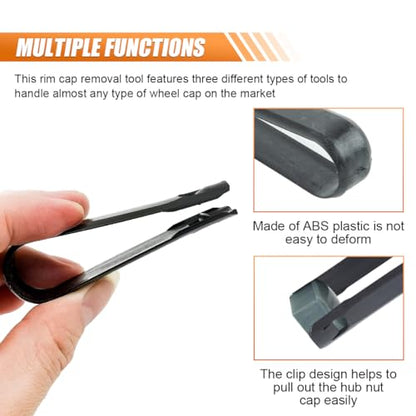 Wheel Lug Cap Cover Removal Tool Set, 3 Type Car Wheel Hub Removal Tool, Universal Nut Caps Lug Puller, Bolt Nut Cap Removal Tool Hook, Compatible with Most Cars (9PCS)