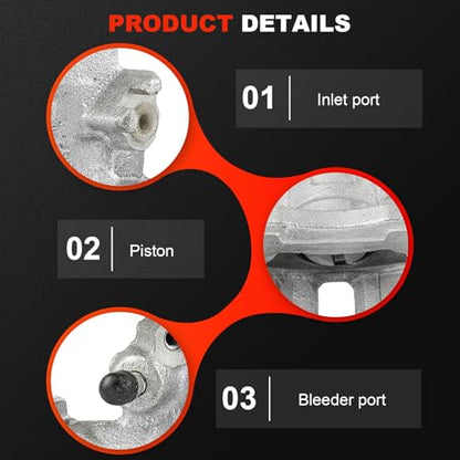 cciyu Rear Left & Right Disc Brake Calipers Assembly 19-B1447 19-B1446 - size: Rear[19-B1447+19-B1446]