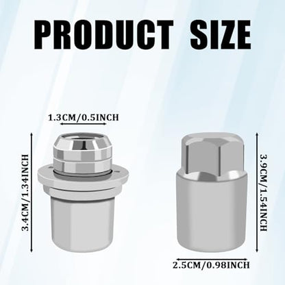 4PCS Wheel Lock Lug Nuts for Toyota, M12x1.5 Anti-Theft Locking Lug Nuts with Wheels Lock Key, 00276-00900 Chrome Wheel Locks for Car Lugs Nut Compatible with Toyota Camry Lexus