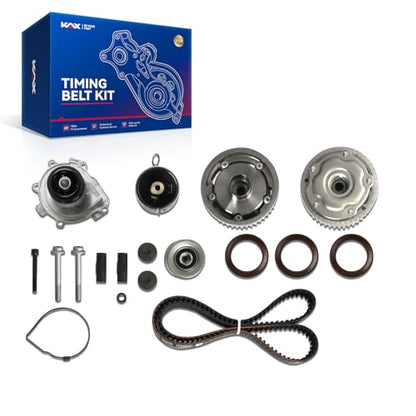 KAX Timing Belt Kit with Water Pump Compatible with Chevy Cruze 2011-2015, Sonic 2012-2018 1.8L, Cruze Limited 2016 1.8L, Aveo 2010-2011, Aveo5 2010-2011, OE# K015603XS, TCK338, 2523380, 918-776 - size: 918-776