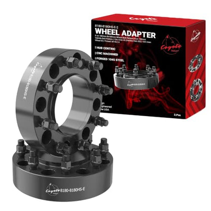 Wheel Accessories Parts 2 Pcs Steel Hub Centric Wheel Spacers 8 on 180mm 2.0 Inch Thick 124.1mm Hub M14x1.5 Thread Stud Fits Chevy Silverado GMC Sierra 2500 3500 Single Rear Wheel (SRW) - size: With Lip, style: 2.00" Steel (2 Pack)