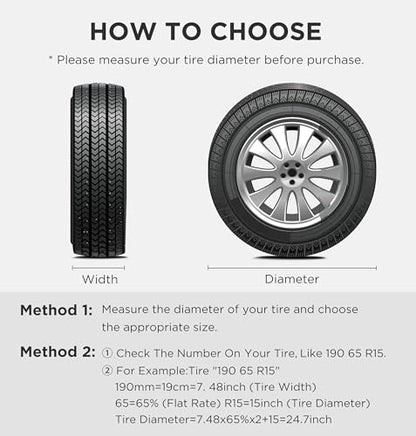 eletecpro RV Tire Covers, Fit 32-35 Inch Tire Diameters, Black, 4-Pack - color: Black, size: XL (Fits Tire Diameters 32''-35'')