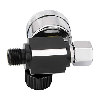 Air Adjusting Regulator Valve with Pressure Gauge for Spray Gun and Air Tools (1/4” NPT)