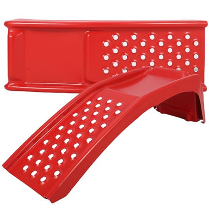 Car Ramp Set of 2, Support 8000lbs Gross Vehicle Weight, Heavy Duty Auto Truck Ramps, Solid Steel Vehicle Ramp Ideal for Oil Change and Car Repair, Ideal for Easy Home Garage Maintenance - color: Red