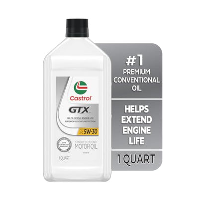 Castrol GTX 5W-30 Synthetic Blend Motor Oil, 1 Quart, Pack of 6 - size: 1 Quart, Pack of 6