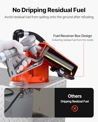VEVOR Fuel Transfer Pump, 12V DC 20 GPM 1/4 HP Diesel Pump, Extractor Pumps with Manual Nozzle, Discharge Hose and Suction Pipe, for Gasoline, Diesel, Kerosene, Ethanol-Methanol Blends & Biodiesel - size: 12V 20GPM
