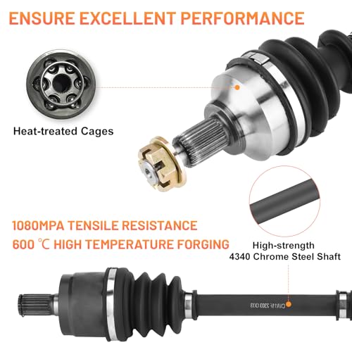 Front CV Axle with Bearing for Honda Foreman 500/ Foreman Rubicon 500 2014 2015 2016 2017 2018 44250-HR4-A21, 44250-HR4-A22 ATV Axles & Bearings - size: 1 pair - front axle & bearing