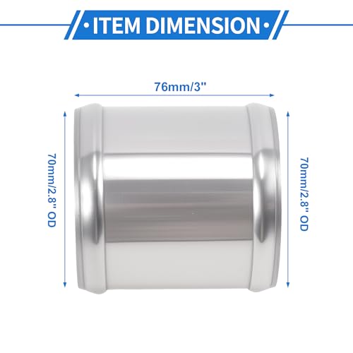 2.75" OD 0° 6063 Aluminum Alloy Tube Intercooler Pipe 3" Length - size: 2.75"OD 3"Length