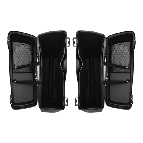 TCMT Hard Saddlebags 6X9" Speaker Lids & Liners Carpet Insert + LED Rear Fender Fit For Harley Touring Road King Electra Glide Street Glide Road Glide Ultra Classic 2009-2013 - color: Rear Fender Smoke Lens, size: Hard Saddlebags 6x9" Lids(Chrome Latches)