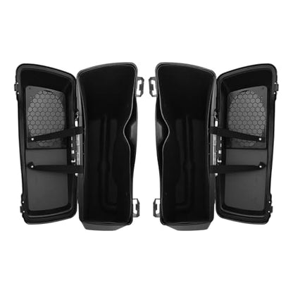 TCMT Hard Saddlebags 6X9" Speaker Lids & Liners Carpet Insert + LED Rear Fender Fit For Harley Touring Road King Electra Glide Street Glide Road Glide Ultra Classic 2009-2013 - color: Rear Fender Smoke Lens, size: Hard Saddlebags 6x9" Lids(Chrome Latches)