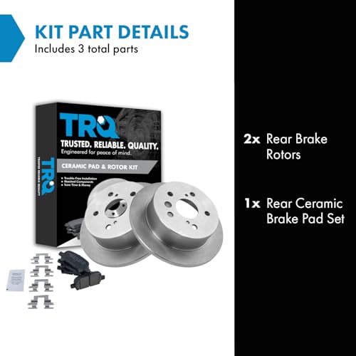 TRQ Rear Ceramic Brake Pad and Rotor Set - style: BKA10921