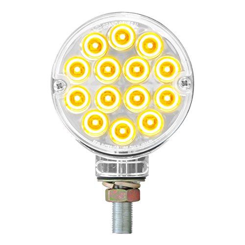 GG Grand General 75193 Amber/Clear 3 inches Double Face Pearl LED Pedestal Light, 14 High Power LEDs Per Side, 12V - color: Amber/Clear