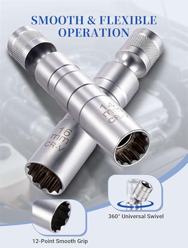 SARDVISA 14mm & 16mm Spark Plug Socket Set for 9/16" & 5/8" Spark Plugs - size: 2 Packs