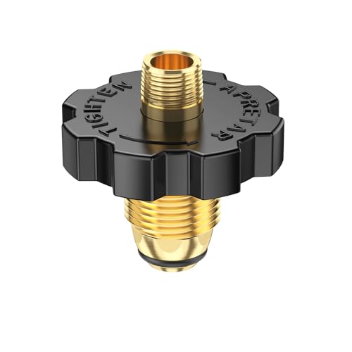 2PCS POL Propane Gas Tank Adapter Plug with Excess Flow to 1/4 Inch NPT Male Pipe Thread Fitting, 5-100 lb Propane Tank Connector Propane Adapter Fitting for Propane Hose, Regulator - 100% Solid Brass - size: POL-2PCS