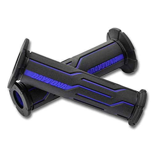 DAYTONA Universal 7/8" Motorcycle Handlebar Grips for Stylish Comforting Long Rides (Geometric) (Blue) - color: Blue