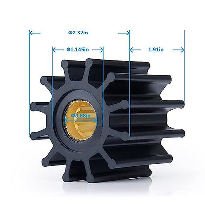 Water Pump Impeller Raw Sea Impeller Repair Kit Compatible With Johnson 09-812B-1 Yanmar 119773-42600 Sierra 18-3306 Indmar S685007