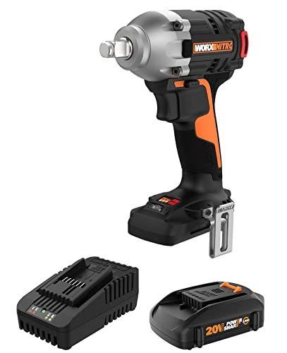 WORX Cordless Impact Wrench 20V 1/2" Brushless, WX272L - style: 20V Cordless Brushless Impact Wrench(Battery Pack & Charger)