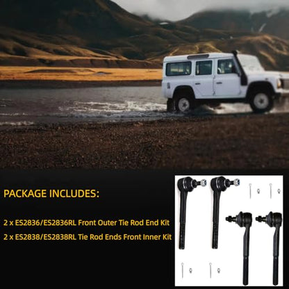 4pc Outer Inner Tie Rod End Kit for Chevy K1500 K2500 K3500 1988-1999 - size: ES2836RL ES2838RL