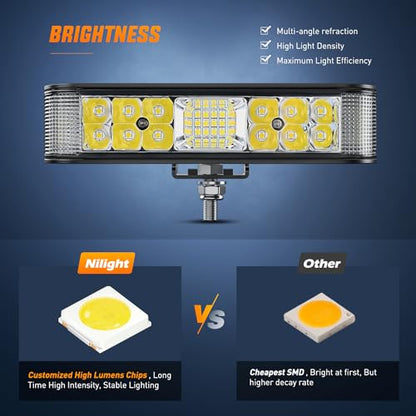 Nilight Side Shooter LED Lights 2PCS 6.5 Inch with Wiring Kit for Truck SUV - color: 60W Side Shooter Light + Wiring Harness