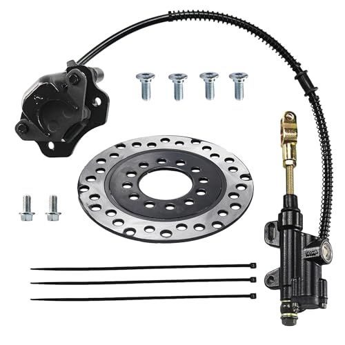 PRO BAT Hydraulic Rear Disc Brake Caliper System with Disk Rotor - color: Black